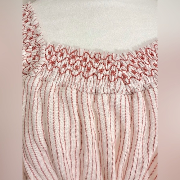 NWT Vintage Havana Striped Off Shoulder Cropped Puff Sleeves Top Size Large - Picture 6 of 10